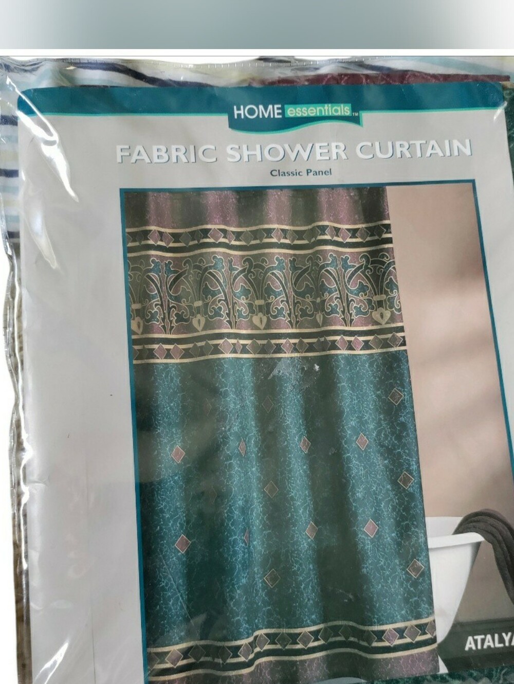 VTG Home Essentials Atalya Fabric Shower Curtain Geometric Y2K 90s New